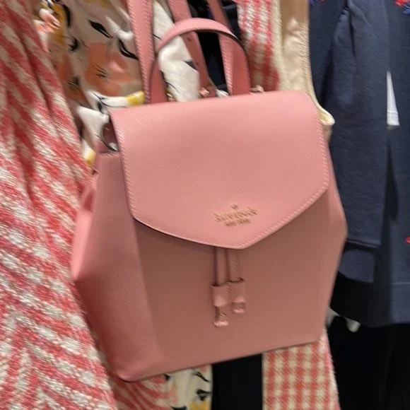 Kate Spade Lizzie Medium Flap Backpack Bright Carnation - Picture 6 of 16